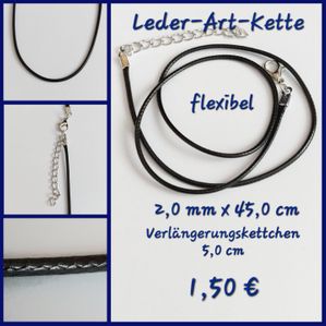 Leder-Art-Kette 45+5cm 2mm