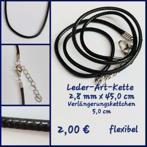 Leder-Art-Kette 45+5cm 2,8mm